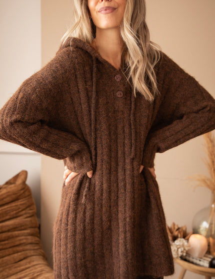 All In Cozy Hazelnut - Sweater Dress