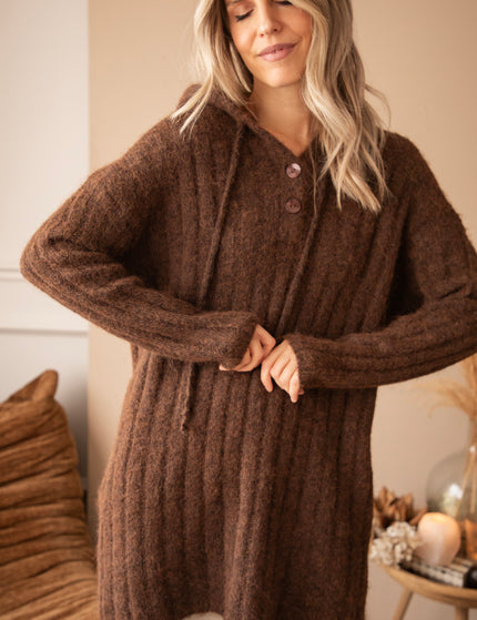 All In Cozy Hazelnut - Sweater Dress