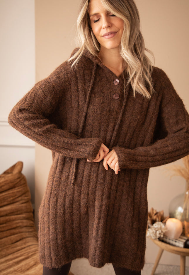 Pulloverkleid - All In Cozy - Haselnuss