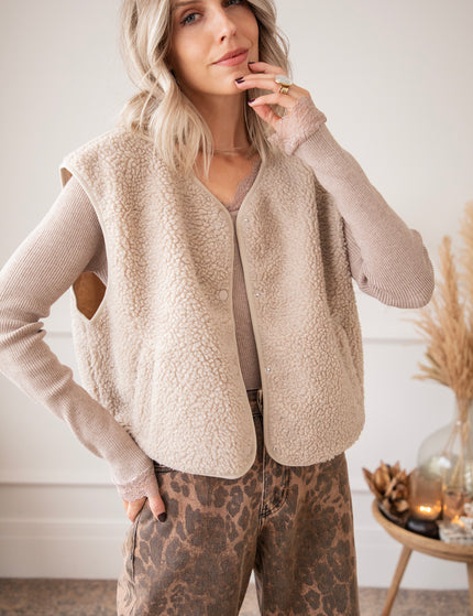 Tina Teddy Beige - Cardigan/Jacket