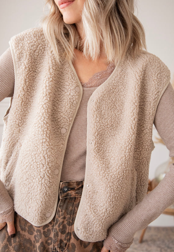Tina Teddy Beige - Cardigan/Jacket