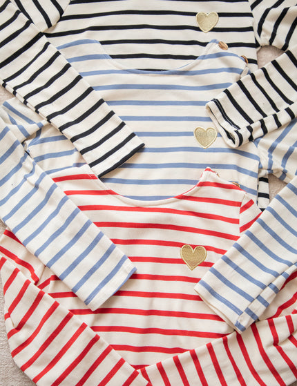 Langarmshirt - Beating Heart Stripes - Rot