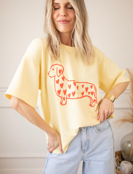 T-Shirt - My Dog, My Heart - Gelb