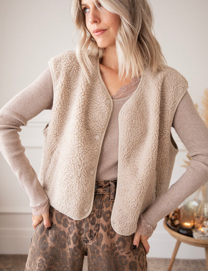 Tina Teddy Beige - Cardigan/Jacket