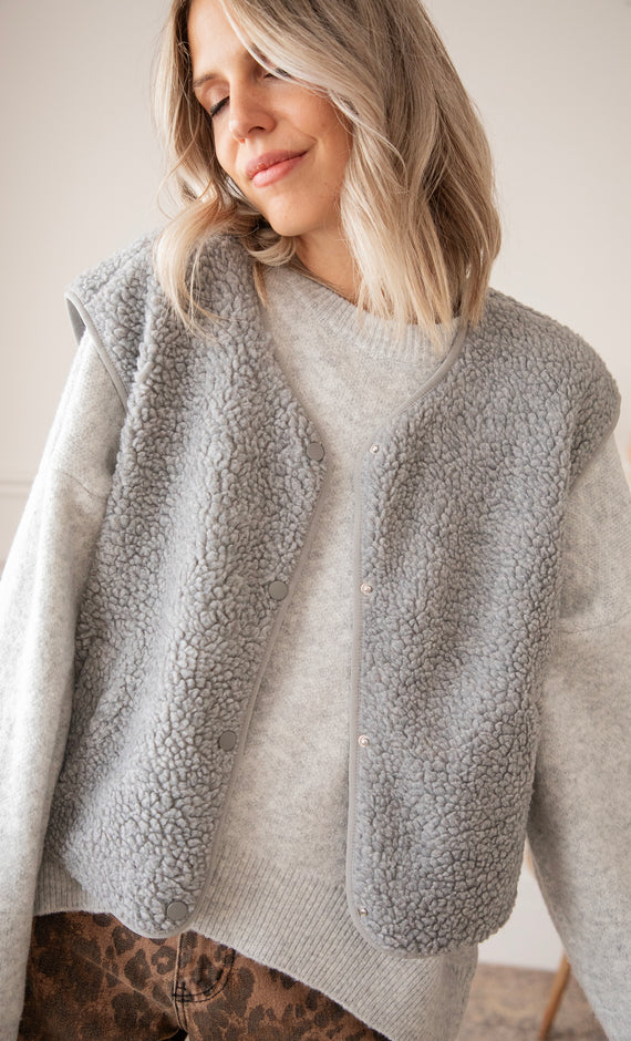 Tina Teddy Grey - Cardigan/Jacket