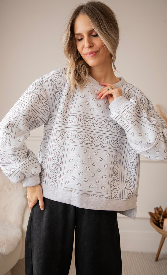 Baggy Bandana Soft Grey - Sweater