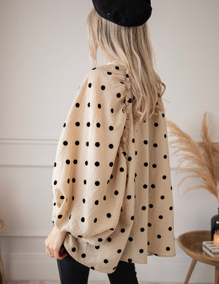 Dotsy Beige/Black - Blouse