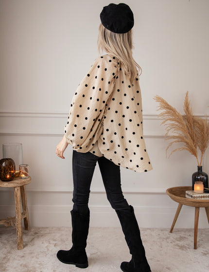 Dotsy Beige/Black - Blouse