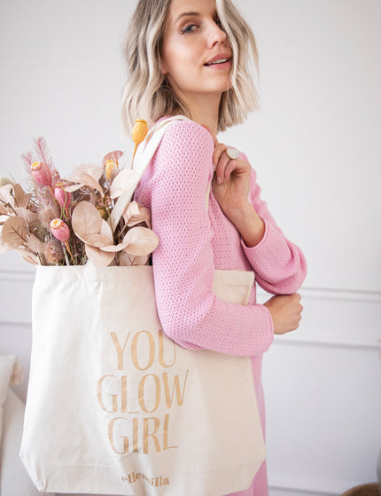 You Glow Girl Beige/Gold - Canvas Bag