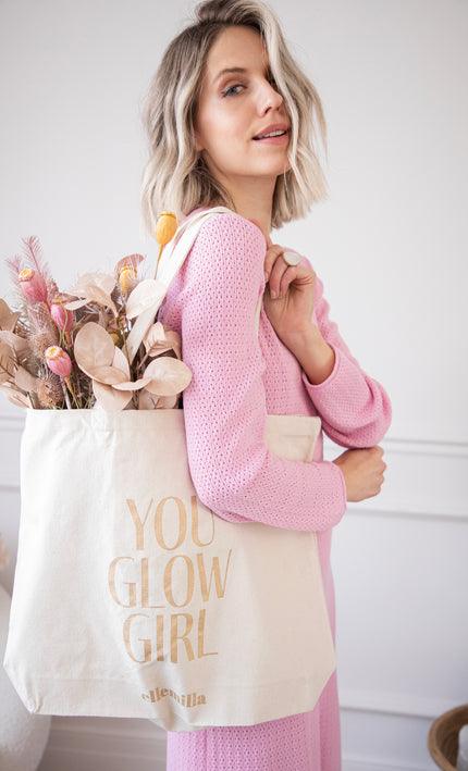 You Glow Girl Beige/Gold - Canvas Bag