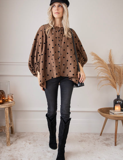 Dotsy Camel/Black - Blouse