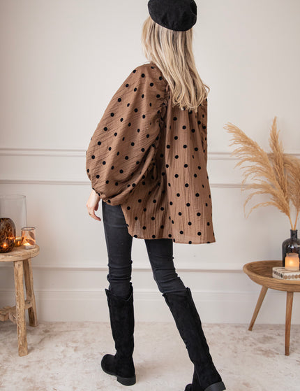 Dotsy Camel/Black - Blouse