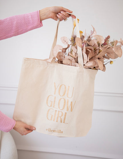 You Glow Girl Beige/Gold - Canvas Bag