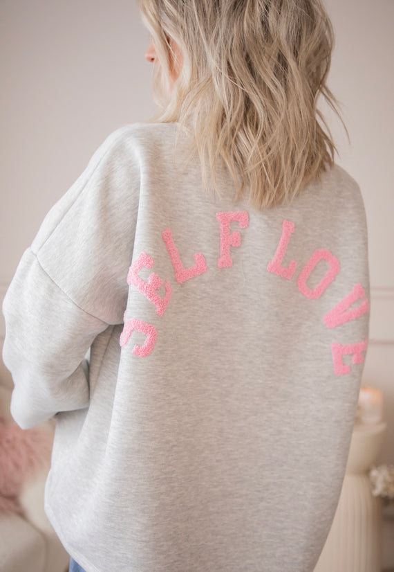 Lily Self Love Soft Grey/Baby Pink - Sweater