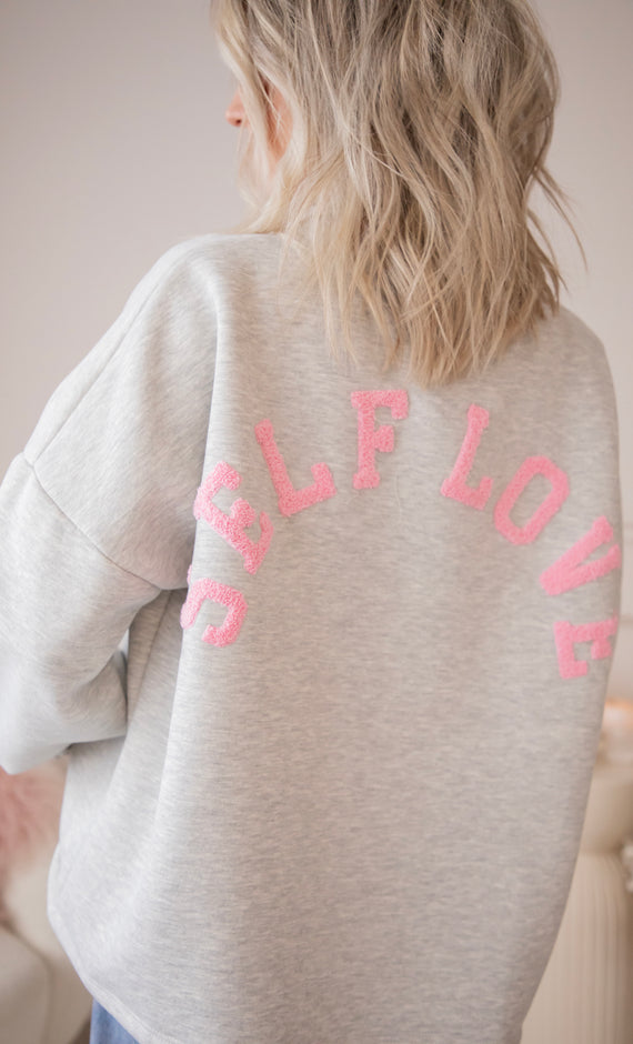Lily Self Love Soft Grey/Baby Pink - Sweater