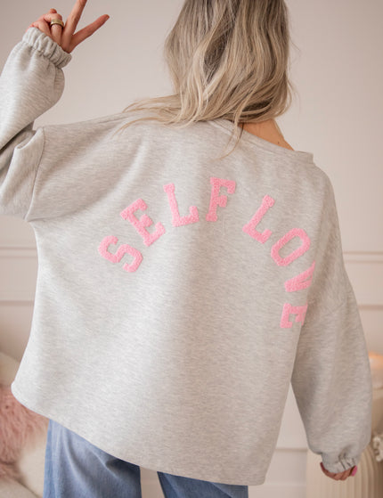 Lily Self Love Soft Grey/Baby Pink - Sweater