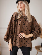 Dotsy Camel/Black - Blouse