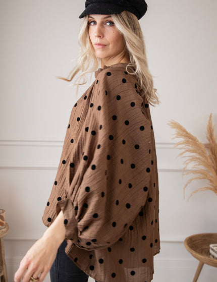 Dotsy Camel/Black - Blouse