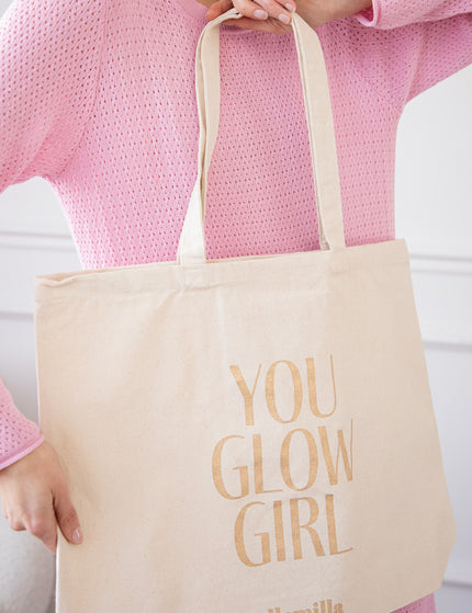 You Glow Girl Beige/Gold - Canvas Bag