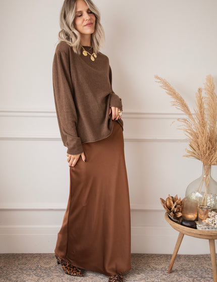 Silkylicious Brown - Maxi Skirt