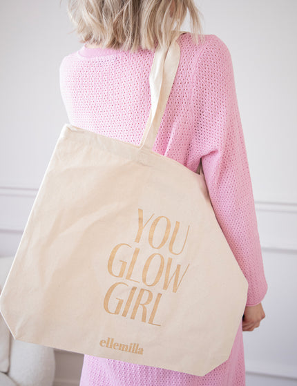 You Glow Girl Beige/Gold - Canvas Bag