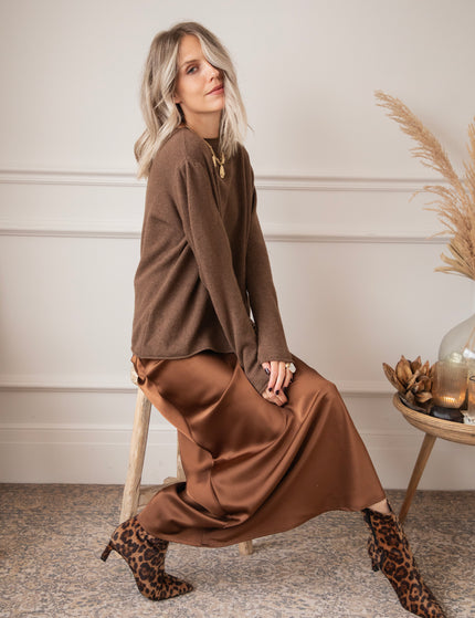 Silkylicious Brown - Maxi Skirt