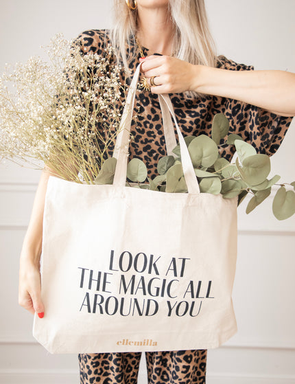 Magic Around You Beige/Black - Canvas Bag