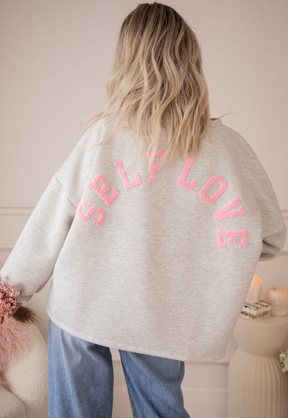 Lily Self Love Soft Grey/Baby Pink - Sweater