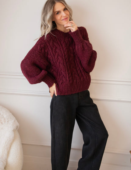 Cable Ease Bordeaux - Trui