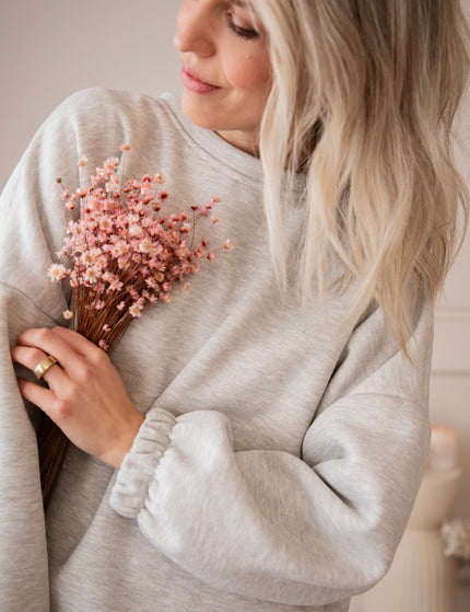 Lily Self Love Soft Grey/Baby Pink - Sweater