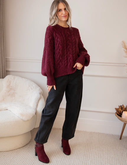 Cable Ease Bordeaux - Trui