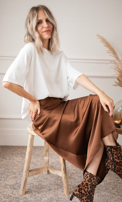 Silkylicious Brown - Maxi Skirt