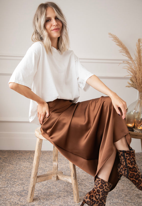 Silkylicious Brown - Maxi Skirt