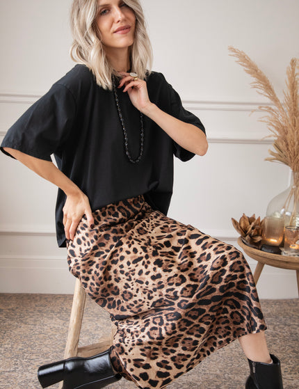 Silkylicious Leo/Brown - Maxi Skirt