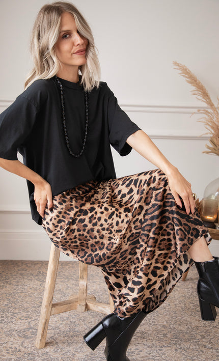 Silkylicious Leo/Brown - Maxi Skirt