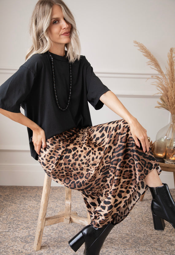 Silkylicious Leo/Brown - Maxi Skirt