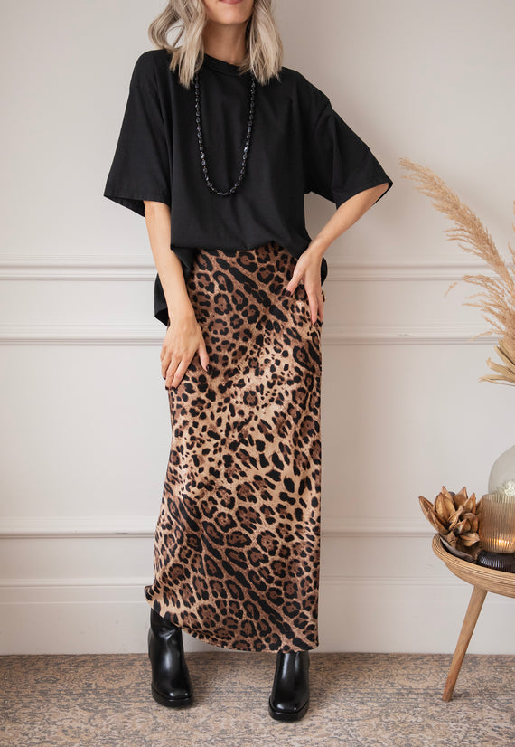 Silkylicious Leo/Brown - Maxi Skirt