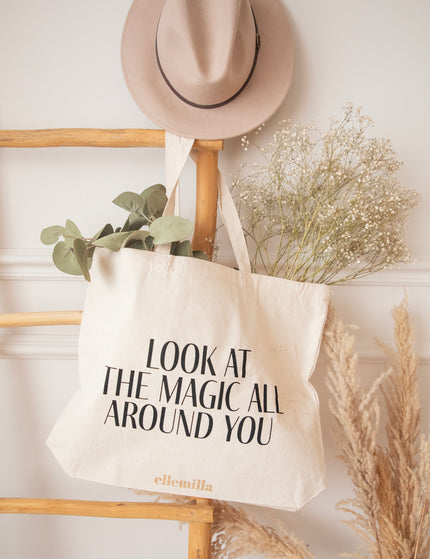 Magic Around You Beige/Black - Canvas Bag