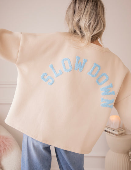 Lily Slow Down Beige/Baby Blue - Sweater