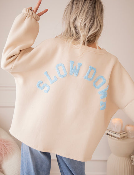 Lily Slow Down Beige/Baby Blue - Sweater