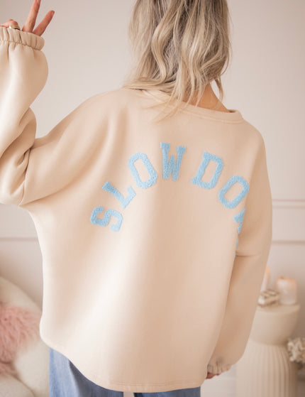 Lily Slow Down Beige/Baby Blue - Sweater