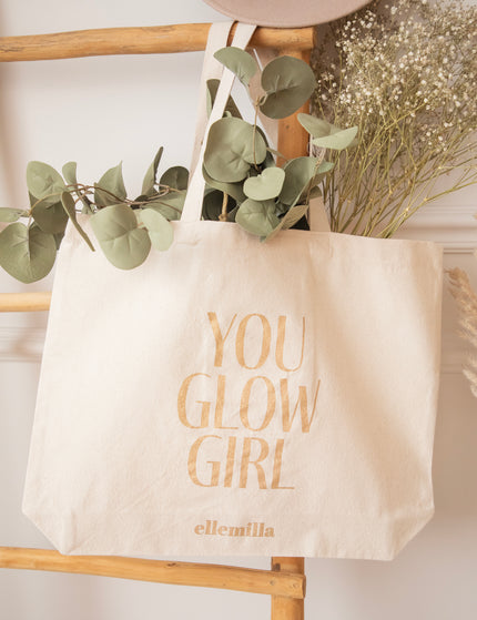 You Glow Girl Beige/Gold - Canvas Bag