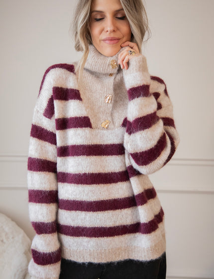 Stripes So Soft Bordeaux/Beige - Trui