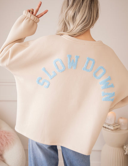 Lily Slow Down Beige/Baby Blue - Sweater