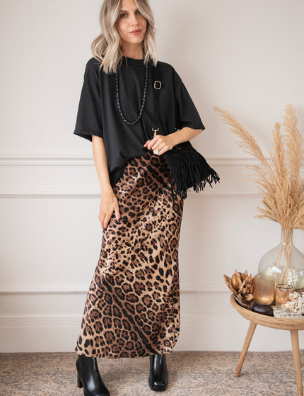 Silkylicious Leo/Brown - Maxi Skirt