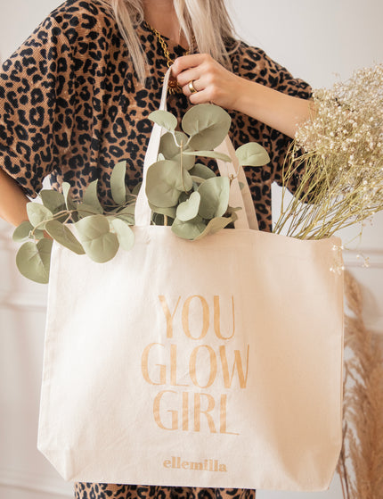 You Glow Girl Beige/Gold - Canvas Bag