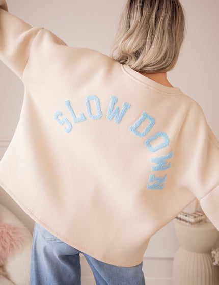 Lily Slow Down Beige/Baby Blue - Sweater