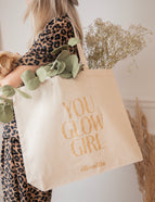 You Glow Girl Beige/Gold - Canvas Bag