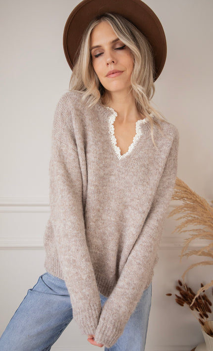 Lora Lou Taupe - Sweater