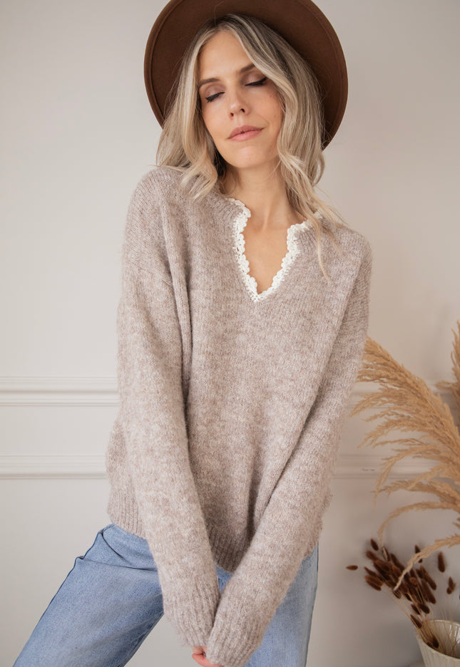 Lora Lou Taupe - Sweater